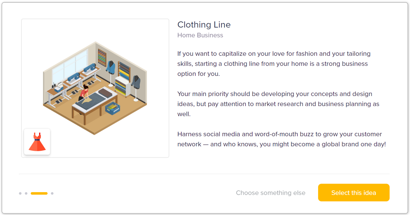 clothing line - select a business idea